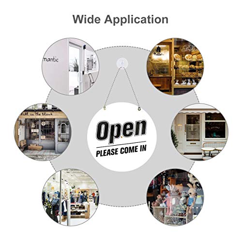 Will Return Sign, Open Sign, 2 Pack Double Side Will Return Clock/Date Sign & Open Please Come in Sign Store Sign Business Sign with Chain for Door Window Restaurant Bar Retail Barber Shop Salon Shop - Thumbnail 3