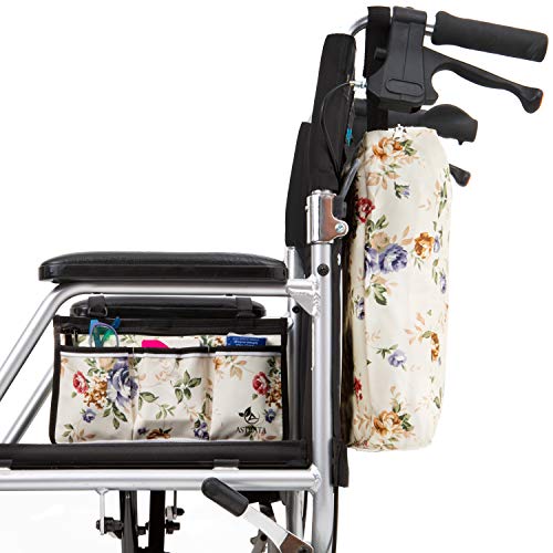 Two Bags Wheelchair Accessories by Astrata - Backpack Storage and Armrest Side Organizer - Lightweight Wheelchair Rollator Walker Bag - Organizers and Storage Travel Items - Handicap Accessories - Thumbnail 5