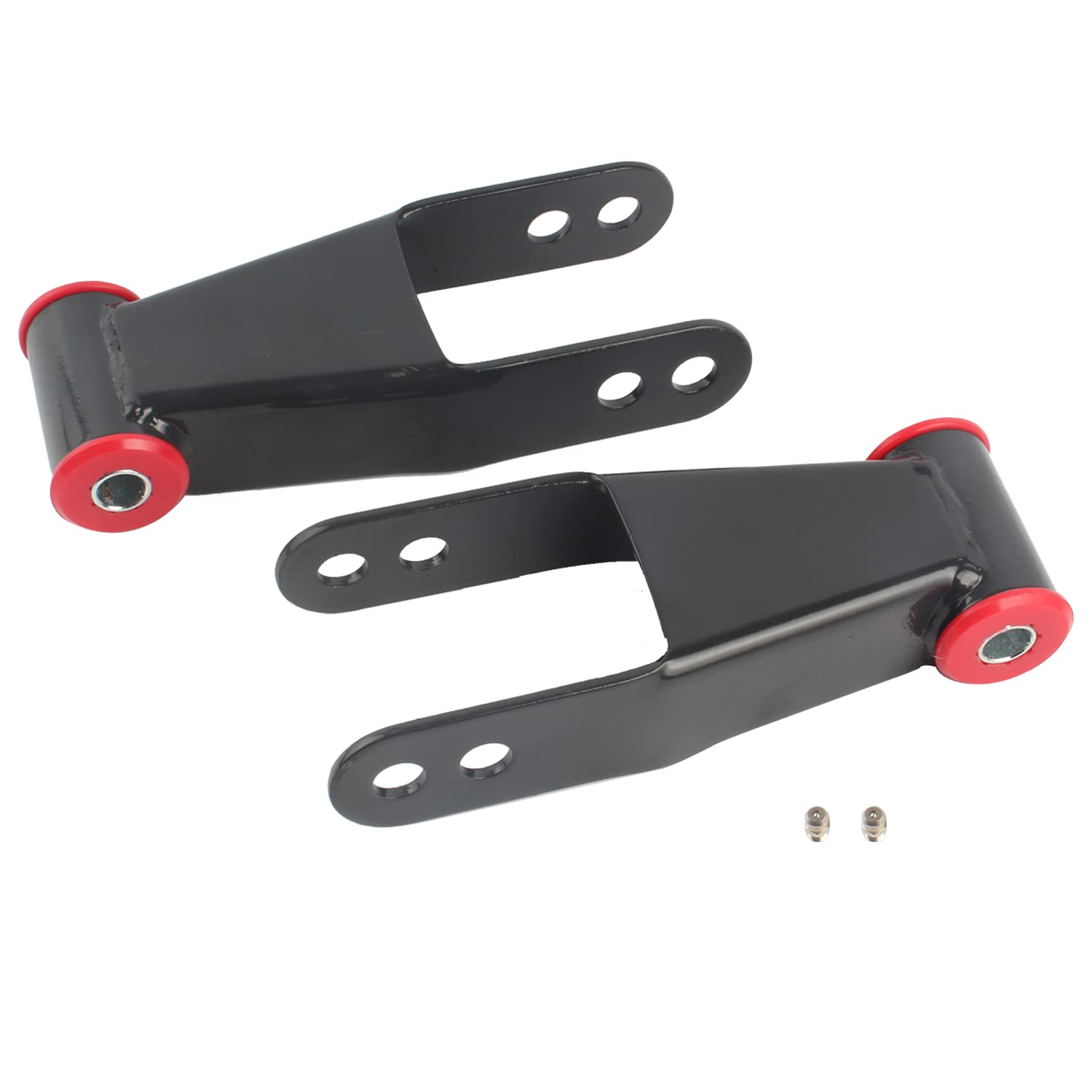Photo 1 of 2 inch Rear Lowering Shackle Compatible with 1999-2019 Silverado Sierra 1500, 1988-1999 C1500 C2500 K1500 K2500 Suburban, Replace #410520 2'' Rear Leaf Spring Lowering