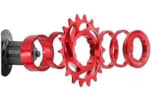 Single Speed Cogs Conversion Kit Aluminum Alloy Single Speed Bike Freewheel Cog 16T 18T with Spacer Rings and Lockring Lightw