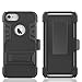 Comsoon iPhone 7 Case, Heavy Duty Shockproof Armor Drop Protection Case Cover with Card Slot, Built-in Kickstand + Swivel Belt Clip Holster for Apple iPhone 7 (Black)