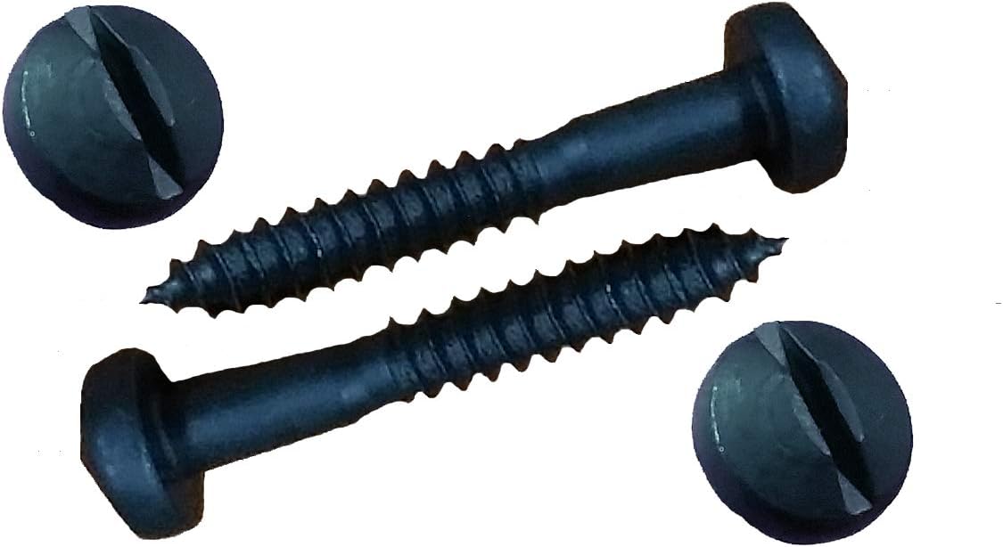 Black Wood Screws, Slotted, Unique Rustic Bevel Head 12 X