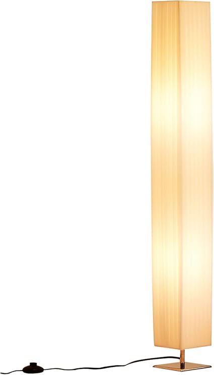 Homcom Lampe Lampadaire Colonne Sur Pied Moderne Lumiere Tamisee 40 W 14l X 14l X 120h Cm Inox Blanc Amazon Fr Cuisine Maison