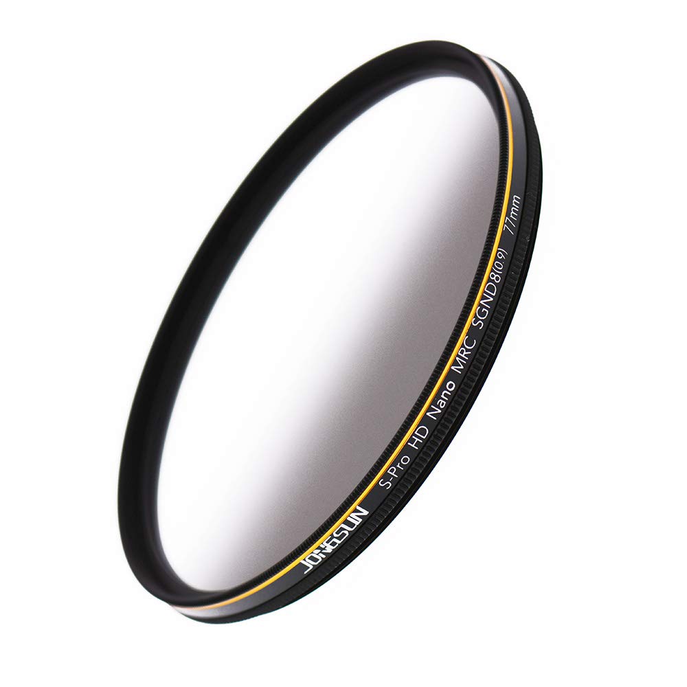 JONGSUN 77mm ND Filter, Color Soft Graduated Gray Neutral Density Filter, 18 Layer Multi-Coated, Optical Glass Schott B270, CSGND8 (0.9) 3-Stop