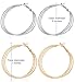 Silver Gold Black Rhodium Plate Hoop Earrings Set For Women Teen Jewelry Diamond Cut 3 Pairs … (GL3: Triple Hoop 2 Pairs)