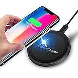 Wireless Charger, Amoner iPhone X Wireless Charger, Fast Wireless Charging Pad Stand for iPhone X/8/8 plus, Samsung Galaxy S9/S9 plus/ S8/ S8 plus/ S7, No AC Adapter