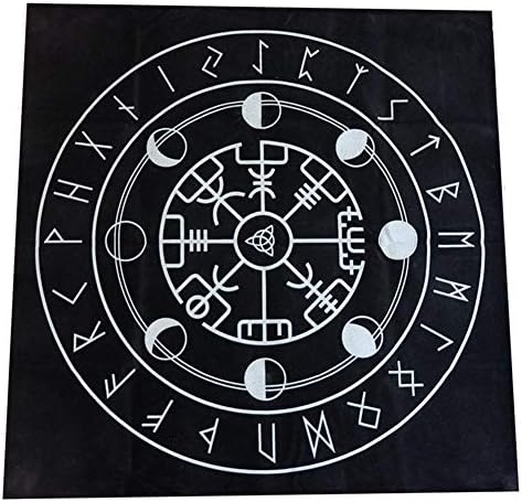 Awtang Altar Tarot Tablecloth Black 49x49cm - Pentacle Tarot Table Cloth Black Tablecloth For Playing Astrology Playing Cards Board Game Divination Tools Astrology Tapestry Blanket everyday up-to-date