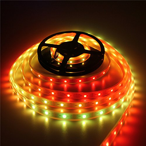 WS2812B Digital RGB LED Strip 150 Pixels Individually Addressable 5V, Aclorol WS2812B Programmable 5050SMD 30 LEDs/m LED Strip Dream Color IP67 Waterproof Work w/Arduino & Raspberry Pi Controller