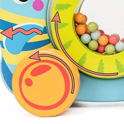 COSSY Wooden Pull Toys for 1 Year Old, Rolling Dolphin Push Toy For Toddler Children Kids - Thumbnail 2