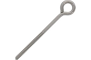 E-RIGGING HAAS Stainless 5/16" x 5" Stainless Steel Lag Eye Bolt, Threaded Lifting Ring, Marine Grade
