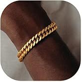 ChainsPro Miami Cuban Link Chain Bracelet for Men, 8/12/17mm, 7.5/8.3/9inch, 316L Stainless Steel/18K Gold Plated/Black Hip Hop Bracelets for Father Husband No Tarnish Bracelet- Send Gift Box