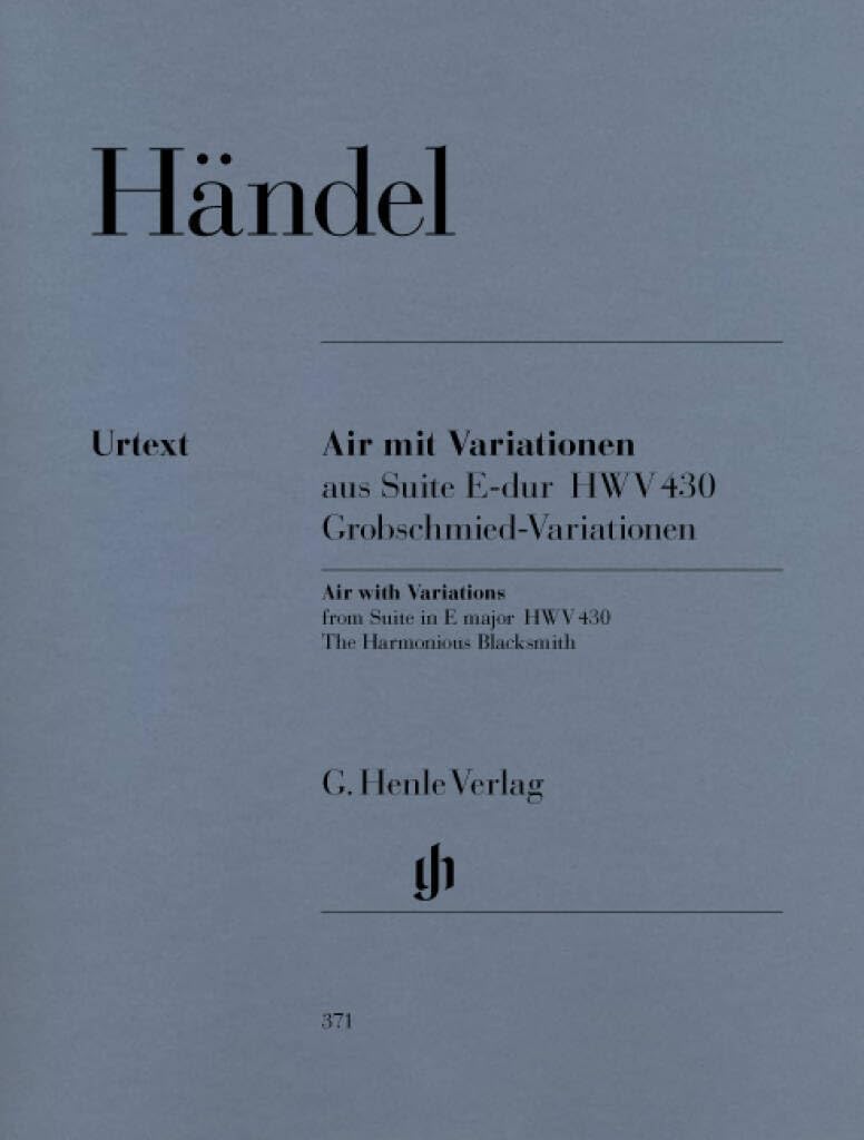 Air with Variations from Suite in E major (The Harmonious Blacksmith) - piano - (HN 371)