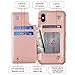 Arae Case for iPhone X/iPhone Xs - Wallet Case with PU Leather Card Pockets [Shockproof] Back Flip Cover for iPhone X/Xs 5.8 inch (Rosegold)