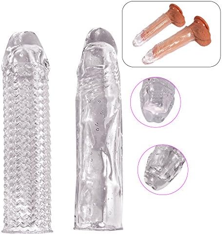 Crystal Soft Peni s Sleeve Extender Extension Enlarger Delay Ejaculation Toy for Men(2PCS)