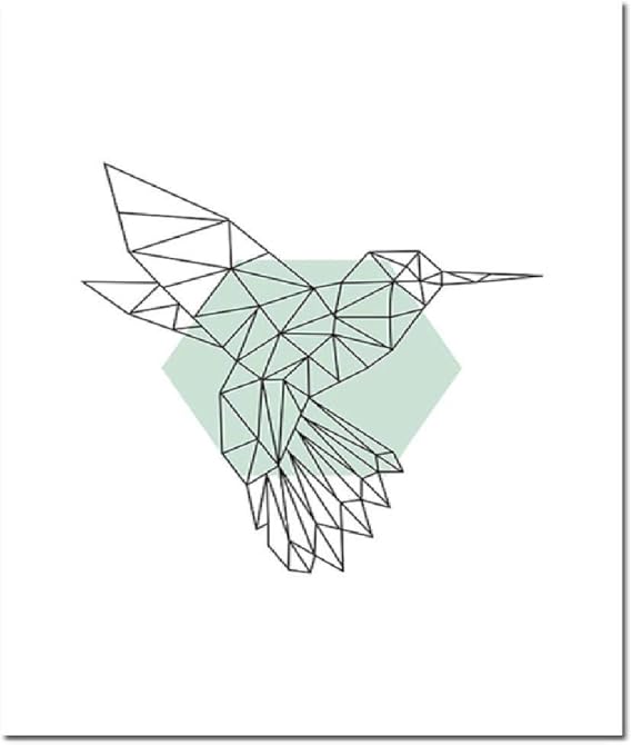 zqfhb Póster Animal Geometricos Cuadro En Lienzo Decoración De Pared