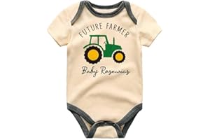 Custom Tractor Baby Bodysuit Personalize Baby Showert Gift Little Farmer Baby Romper Newborn Baby Announcement Unisex Infant 