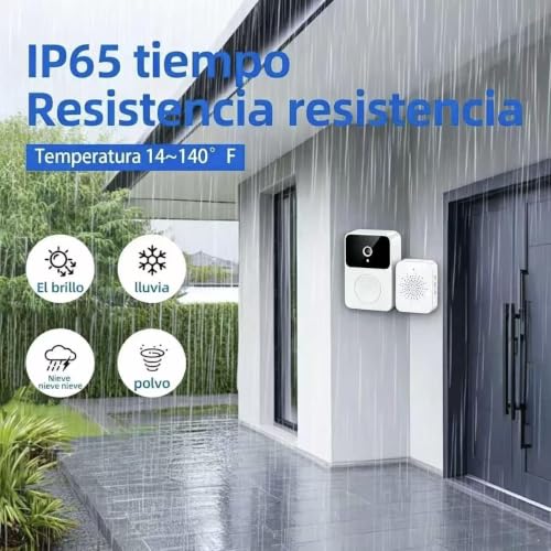 Genérico Videotimbre Inalámbrico WiFi 2,4 GHz con Cámara HD 1080P, Visión Nocturna, Audio Bidireccional, Control Desde App Móvil, Montaje Sencillo Sin Cableado