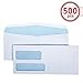 Acko # 9 500 Pack 4 x 9 Double Window Envelope Check Envelopes Tinted Security Envelopes Designed for Home Office Secure Mailing,Invoices Checks Statements and Documents - White Envelopes