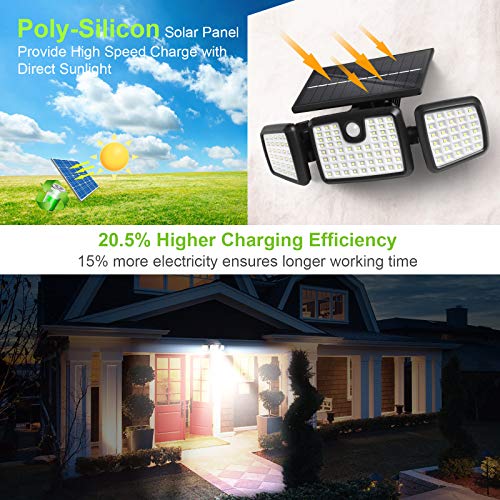 Solar Lights Outdoor,Dimunt 218 LED Wireless Led Solar Motion Sensor