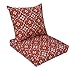 BOSSIMA Indoor/Outdoor Red Damask Deep Seat Chair Cushion Set.Spring/Summer Seasonal Replacement Cushions