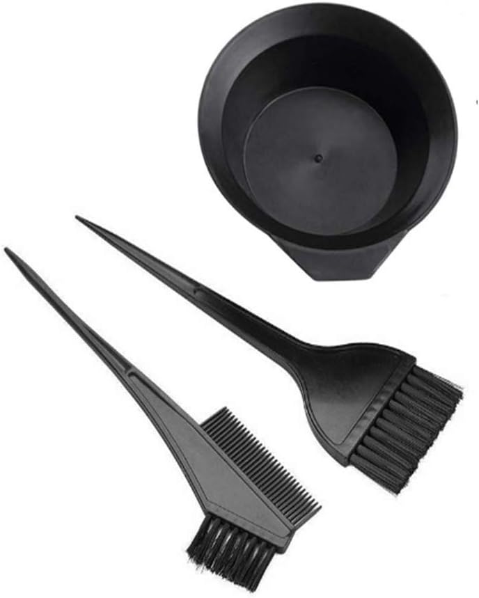 Hair Dye Gloves With Hair Dye Brush and Bowl Set Black Reusable Rubber Gloves for Hair Salon: Kitchen & Dining