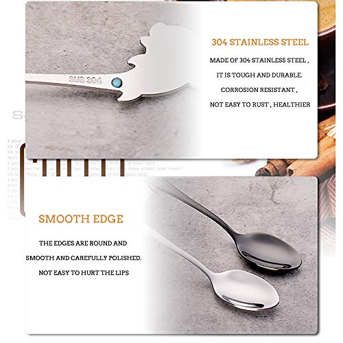 Coffee Spoons Ansaw 4-inches Dolphin mini Coffee Spoons Hanging Cup Spoons Stainless Steel Teaspoon Tea Spoons Dessert Spoon Set of 4