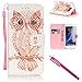 Galaxy S7 edge Case, Firefish Stand Flip Folio Wallet Cover Shock Resistance Protective Shell with Cards Slots Magnetic Closure for Samsung Galaxy S7 edge-Owl