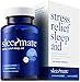SleepMateTM Melatonin Plus Natural Sleep Aid - Non Habit Forming Clinically Proven Sleeping Pill for Stress Relief - Herbal Supplement with Sensoril Valerian Chamomile L-Theanine GABA 5HTP - 1 Bottle