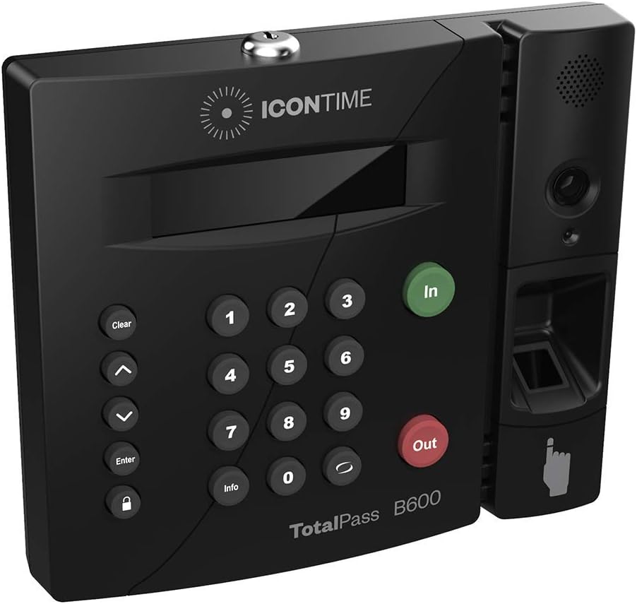 TotalPass B600 Biometric Fingerprint Employee Time Clock | 100% Identity Verification on Every Punch| Connect via USB, Network, Wi-Fi or Web| No Monthly Fees : Electronics
