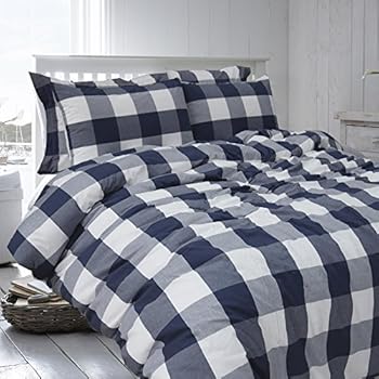 Amazon.com: Lausonhouse Cotton Duvet Cover Set,100% Cotton Yarn Dyed Buffalo Check Duvet Cover 