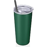 VEGOND 20oz Tumbler Stainless Steel Tumbler with Lid And Straw Vacuum Insulated Double Wall Travel Coffee Mug(dark green package 1)