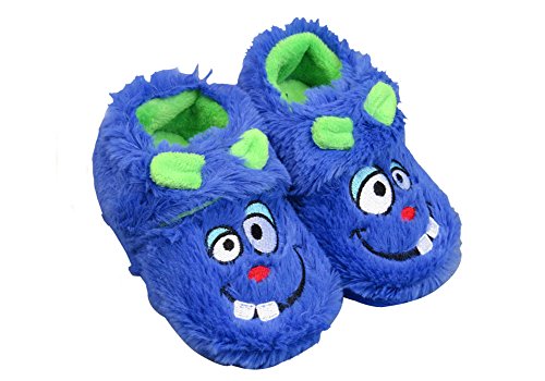 LA PLAGE Boy's Cotton-shaped Monster upper House Cartoon Slippers size Toddler 9 US blue