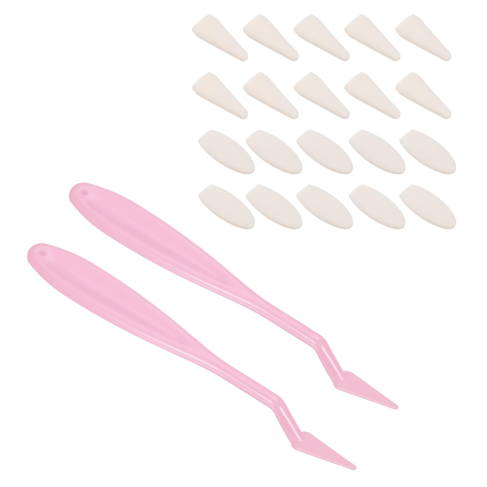 PATIKIL Sketch Trimmer Erase Sponge, 2 Pcs Sketch Wipe Scrapers (Pointed/Round) with 20 Pcs Replacement Sponge Wipes for Artist Drawing, Pink