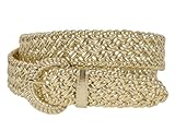 1 1/4 Inch Wide Metallic Braided Woven Belt