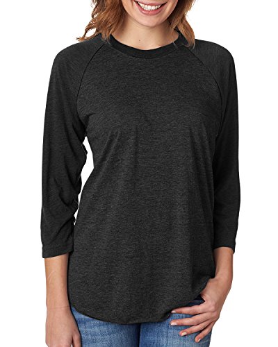 Next Level Mens Tri-Blend 3/4-Sleeve Raglan Tee (6051) vin blk/vin blk s