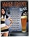 Desperate Enterprises Man Cave Rules Tin Sign - Nostalgic Vintage Metal Wall Decor - Made in USA