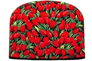 BLUE MOON FINE TEAS Blue Moon Tea Cozy - Red Tulips Tea Cozy - Large Double Insulated Teapot Tea Cozy - Made in The USA