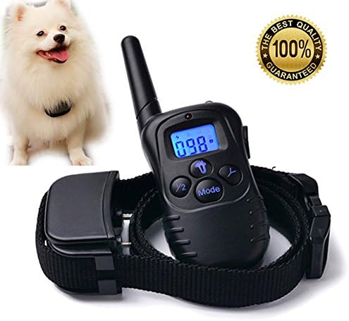 Dog Training Collar for Small Medium Dogs by CreativeZone - Rechargeable Long Standby Remote &amp; Rainproof Receiver with Flashlight and Back Light Screen 330 Yard Beep/Vibration/Shock modes