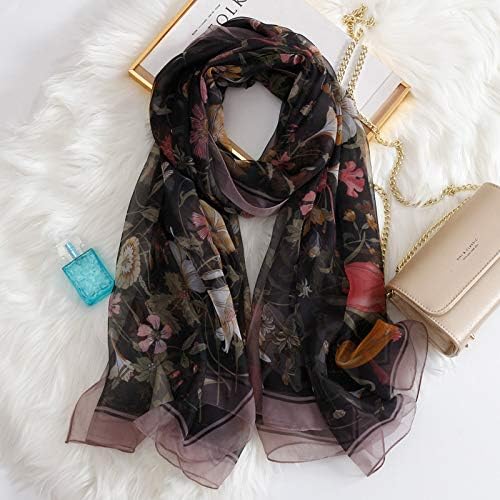 Ujuku Yarn Long Silk Scarf Shawl Yarn Multi-Functional