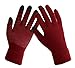 Winter Beanie Hat Scarf Gloves Slouchy Snow Knit Skull Cap Scarves Touch Screen Mittens for Women Burgundy
