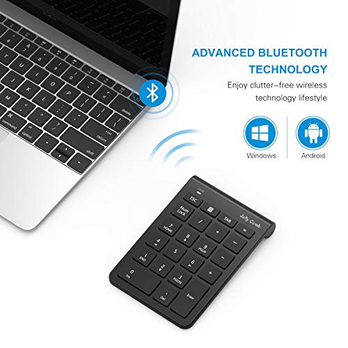 Bluetooth Numeric Keypad, Jelly Comb 22Key Portable Slim Bluetooth