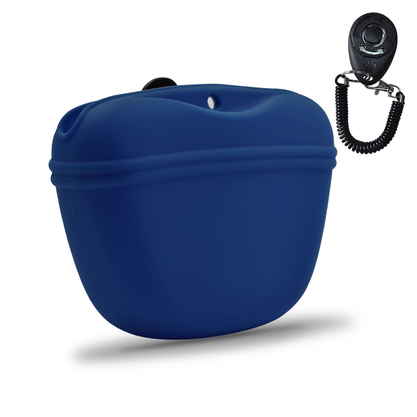 AUDWUD Silicone Dog Treat Pouch,Clip on Portable Training Container,Convenient Magnetic Buckle Closing and Waist Clip,No BPA