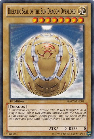Yu-Gi-Oh! - Hieratic Seal of the Sun Dragon Overlord (GAOV-EN002) - Galactic Overlord - Unlimited Edition - Common
