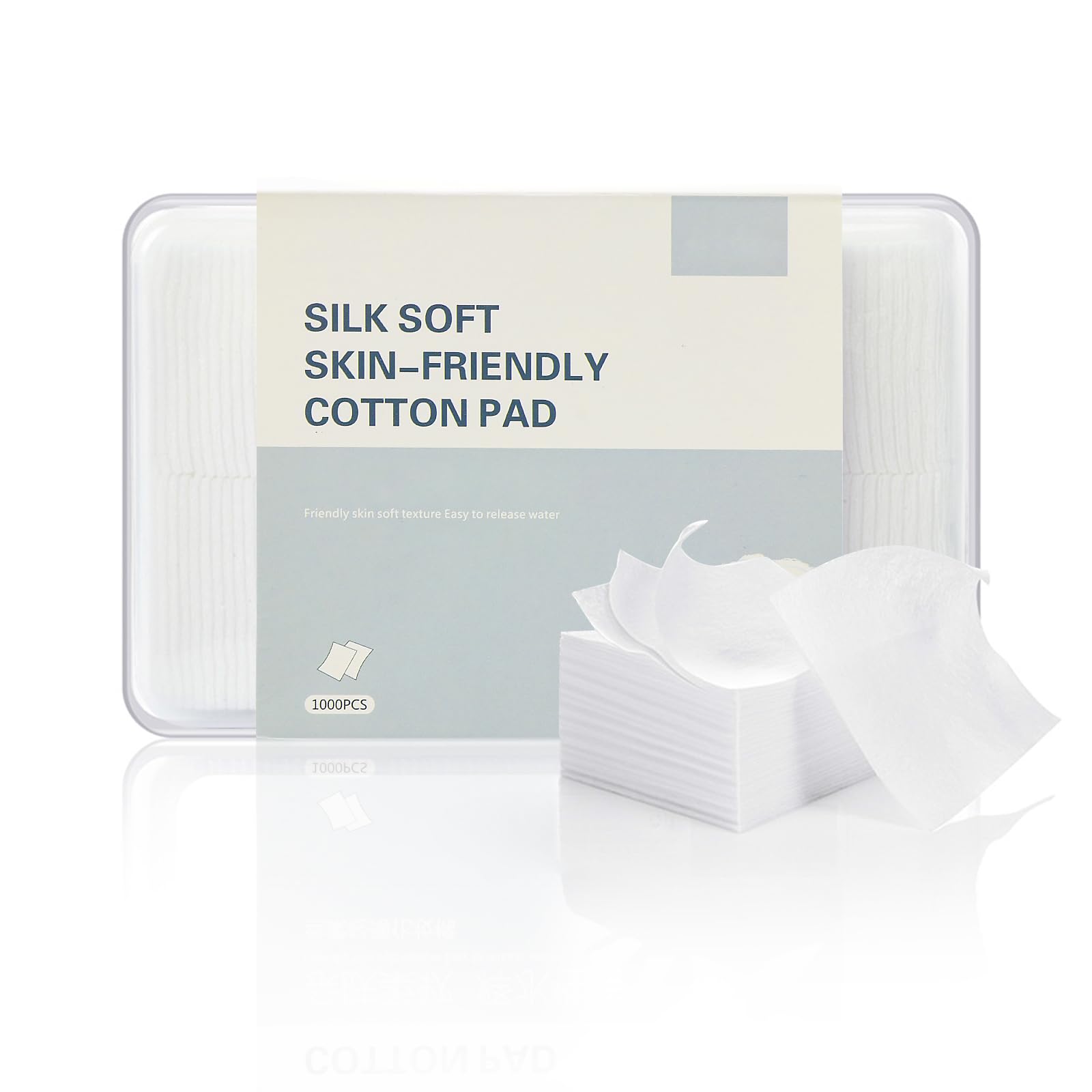 GothicBride Cotton Pads Makeup Remover Pads 1000PCS Natural Premium Non-woven Square Cosmetic Cotton Pads Makeup Facial Soft Cut Cotton