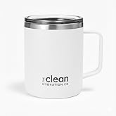 The Clean Hydration Company Coffee Mug Travel Mug Insulated 12 Oz | Ceramic Lined Travel Cup with Lid | Reusable Office Mug Double Wall Vacuum Eco-Friendly BPA-Free (White)