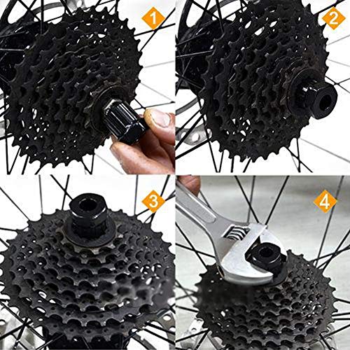 Mountain Bike Bicycle Hand Tools Cassette Flywheel Freewheel Lockring Remover Removal Repair Tool for Bike Bicycle Black Sockets - Thumbnail 2