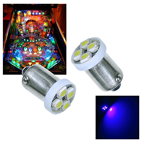 PAÂ® 10PCS #1893 #44 #47 #756 #1847 BA9S 4SMD LED Wedge Pinball Machine Light Bulb Pink (Purple)-6.3V