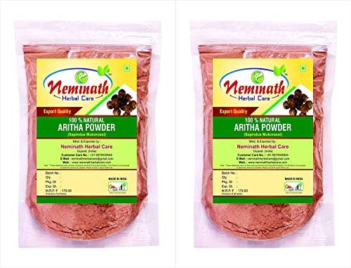 Aritha Nuts (Sapindus Mukorossi) Powder (Pack Of 2) Each 100 gm (3.52 OZ)