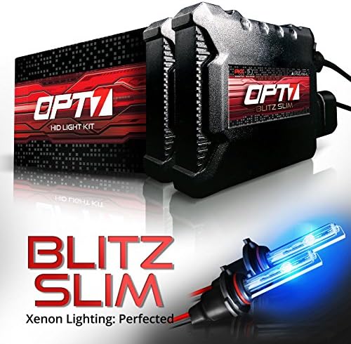OPT7 Blitz Slim HID Kit - 3.5x Brighter - 4x Longer Life - All Bulb Sizes and Colors - 2 Yr Warranty - H11 H8 H9 [10000K Deep Blue Xenon Light]