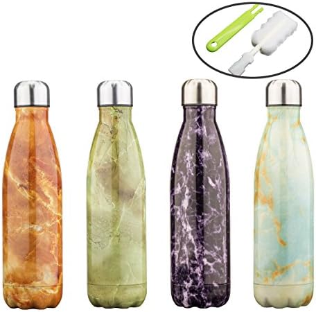 Vacuum Bottle , JELEGANT Stainless Steel Insulated Water Bottles Double Walled Vacuum Cup Thermal Insulation Travel Mug Keep for Hot &amp; Cold Drinks for Sports Camping Hiking Cycling [Hetian Green]